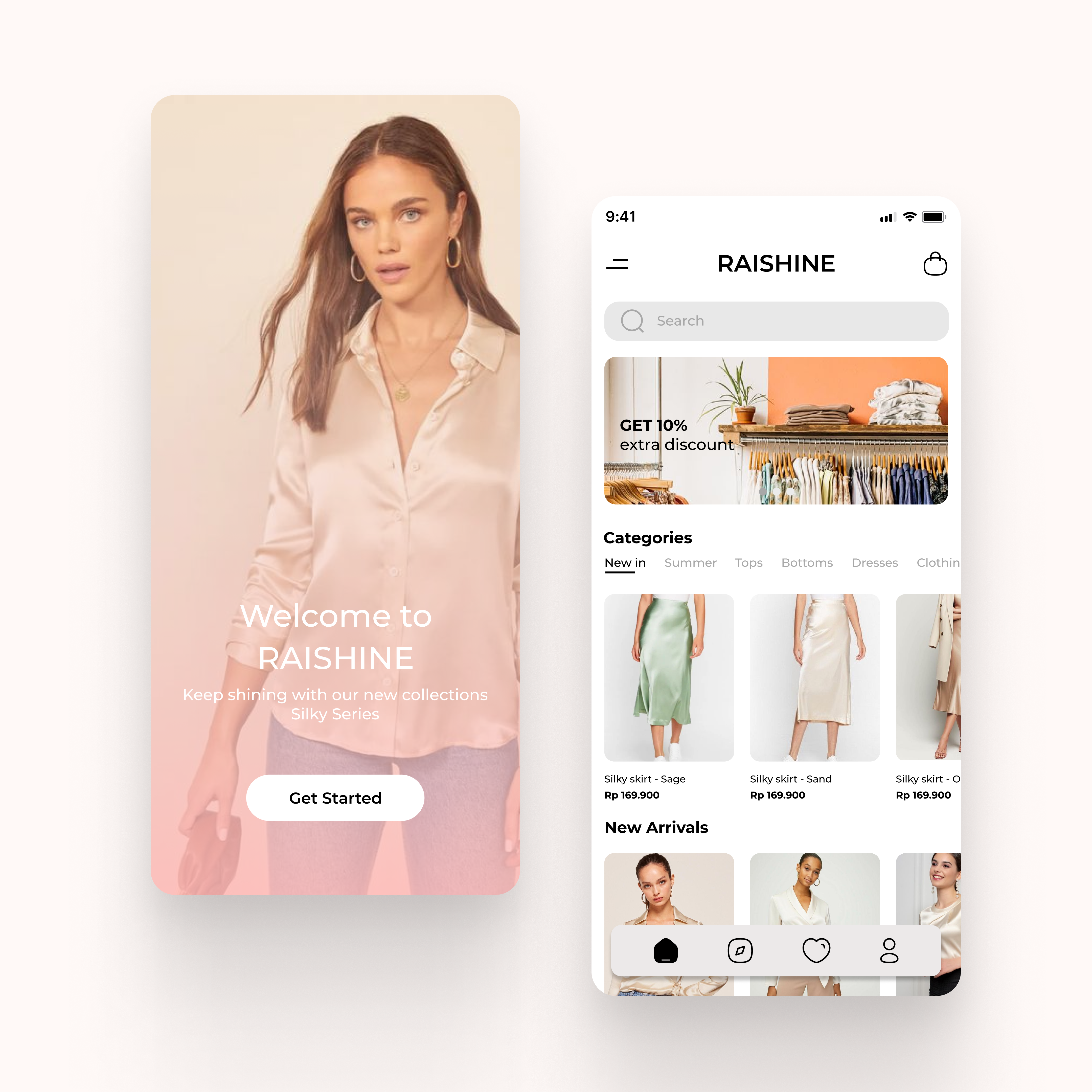 Raishine - Online Fashion App app design exploration fashion app ui ux