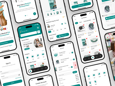 Pet Food and Accessories Mobile App UI Kit Design | App UIUX android aoo design app app design template app developer app ui designer design figma hire ui ux designer inisghtlancer ios mobile app designer pet accessories app pet food app ui ui design uiux user experiencce user interface ux