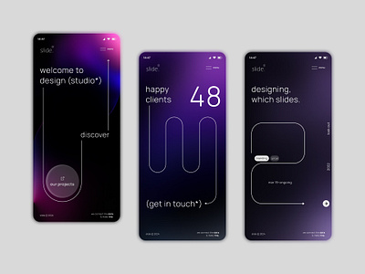 Slide Design Studio - Mobile UI Concept agency app design branding business concept design design agency gradient gradient ui graphic design illustration landing page minimal minimal ui mobile app modern modern ui portfolio ui uiux