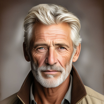 [Portrait Art] Old man with Jacket 3d animation design graphic design illustration pr