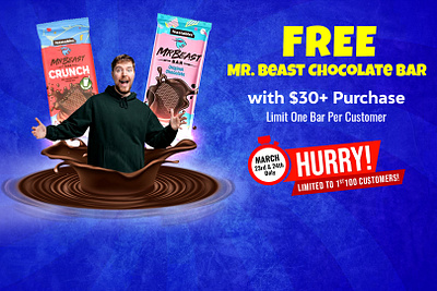 FREE MR BEAST CHOCOLATE!! chcoclates creative free graphic design mr beast mr beast chocolate offer sale