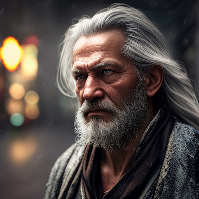 [Portrait Art] Old man Wizard Monk 3d animation branding graphic design ui