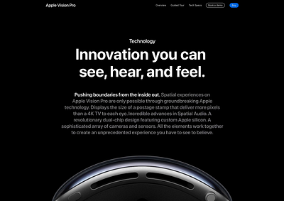 Apple Vision Pro Demo Animation animation apple download figma landing page motion graphics ui vision pro