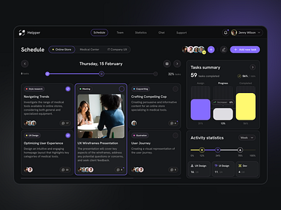 Helpper - Task Management App app charts dashboard design management platform ui ux web web design