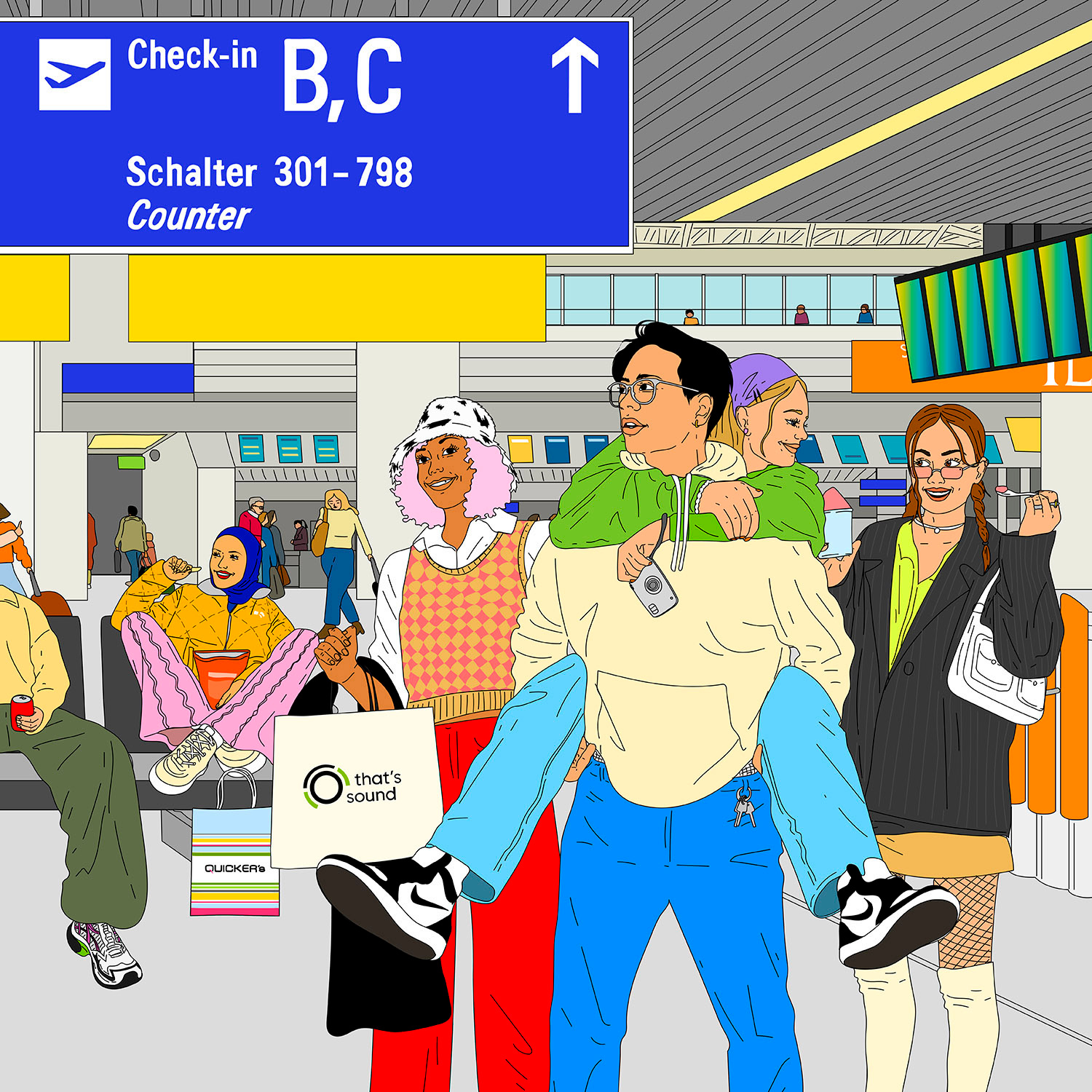 Editorial illustration for Vice magazine adobe adobe illustrator airport character illustration colorful design digital art digital illustration editorial editorial illustration fashion fashion illustration people illustration popart