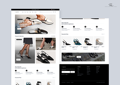 Lady Boss : E-commerce Website Design black and white landing page minimalist online store product design shoe store shopping store ui ux web design website website design women shopping
