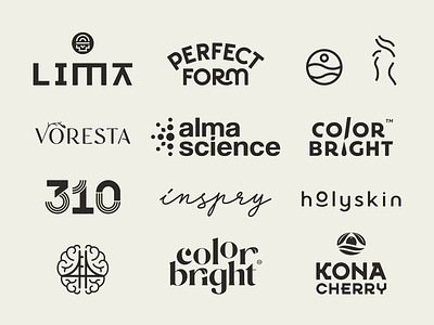 Collection of logos branding design graphic design icon logo logo design minimal minimalistic monoline simple wordmark