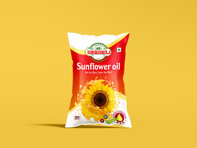 Sunflower Oil Pouch Design branding edible oil food packaging packaging pouch design pouch packaging product design sunflower sunflower oil