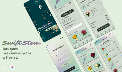 Bouquet Preview App for a Florist app app design bouquet app design figma google certificate ordering app ui ux design