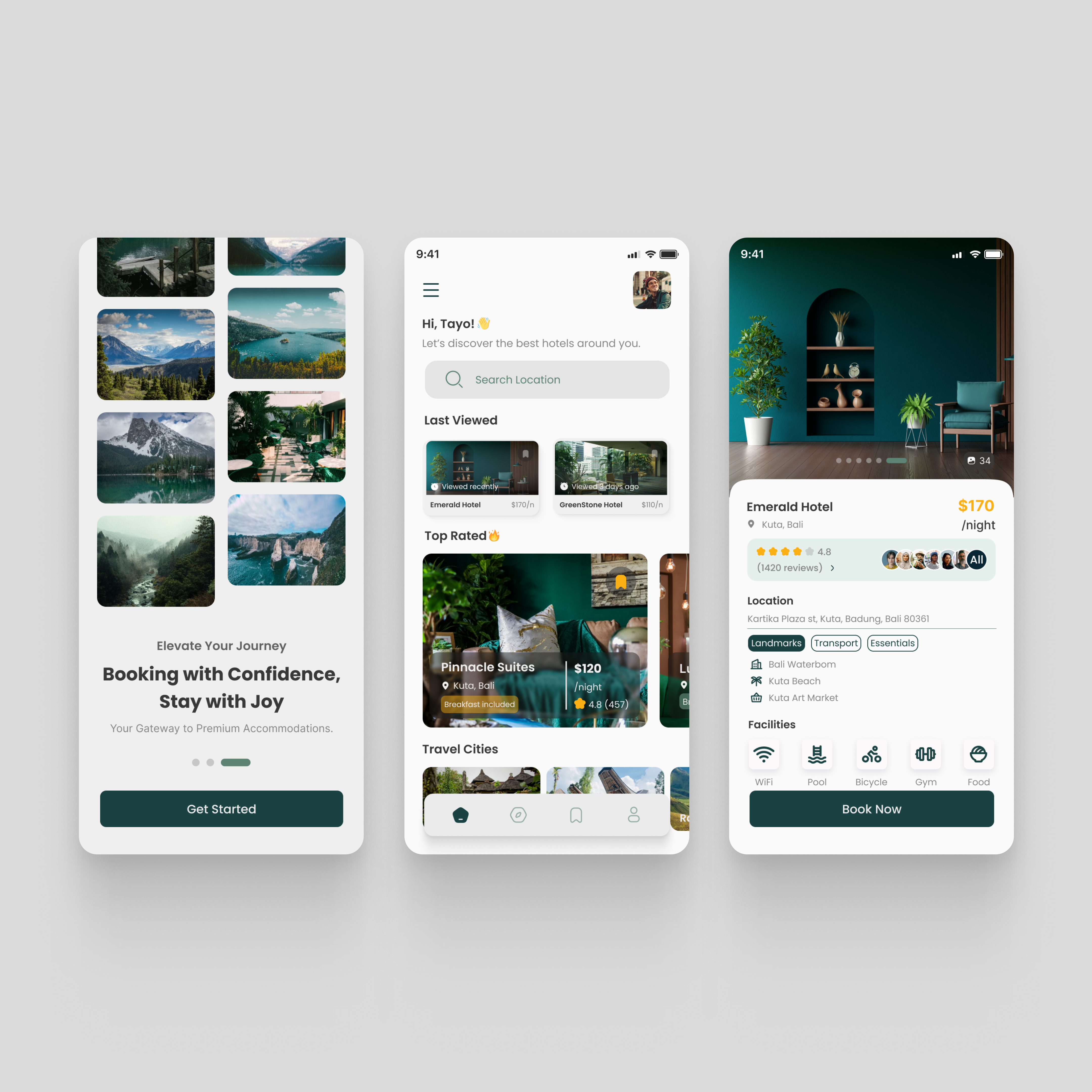 Hotel Booking App app design hotel booking ui ux