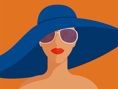 woman with sunglasses and hat beauty fashion graphic design illustration vector graphic vector illustration woman