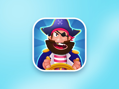 Pirate app art aso design game icon illustration logo pirate
