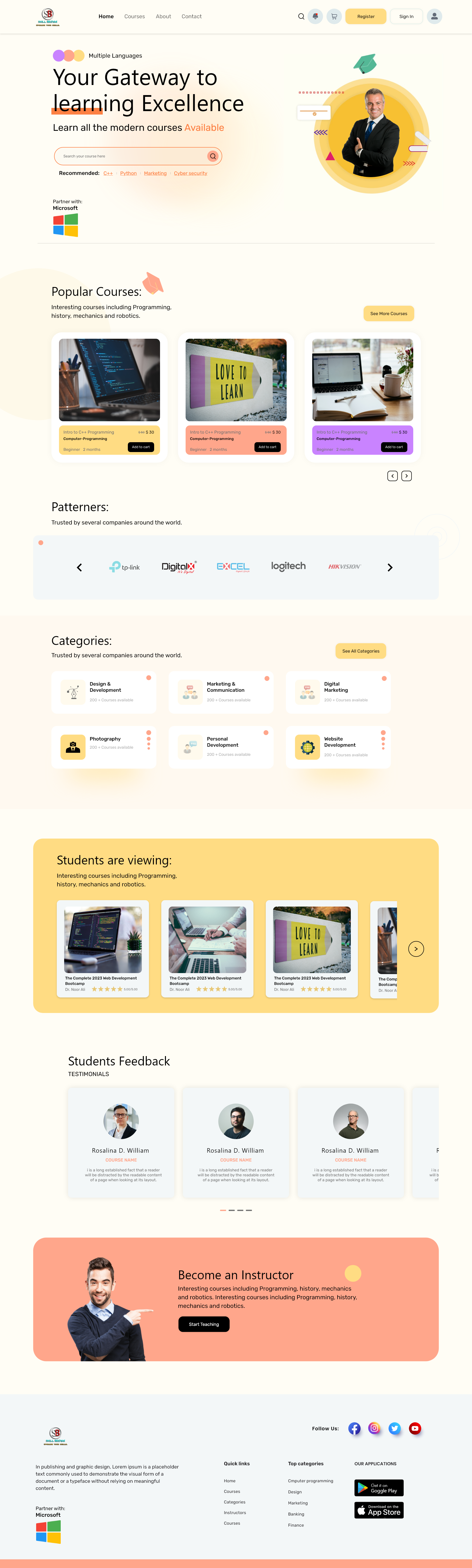 Online Learning - Website Design Page app branding design googledesign graphic design illustration landing page naseebdesigner search ui website websitedesigner