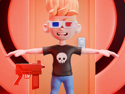 Zeke from Zombies ate my neighbors 3d 3d glasses animation blender character classic game modeling motion graphics neighbors play retro game sculpting sega snes video game zeke zombies zombiesatemyneighbors