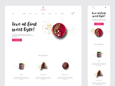 Cake eCommerce Website cake cake shop clean design ecommerce mobile design modern website responsive shop sweets ui design user experience user interface ux design web web design web designer webpage website website design website designer