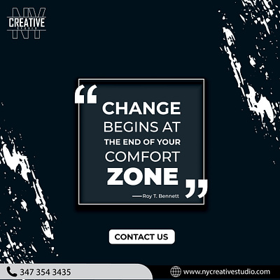 Step out of your comfort zone and watch the magic happen! branding brochures change comfort design digital agency graphic design illustration logo ny creative studio typography ui ux vector zone