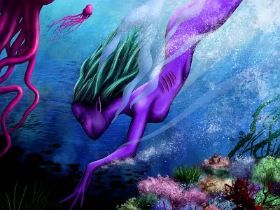 Descent Of The Banshee character design concept art dark art digital art digital painting fantasy illustration