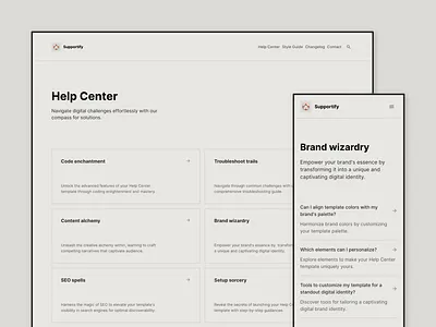 Supportify - Framer template center changelog clean documentation framer guide help info light resources saas simple support template