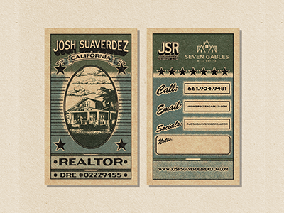 Josh Suaverdez Realty Business Card branding distressed illustration logo design retro branding typography vintage design