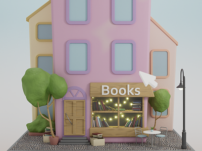 Book shop/ 3D animation 3d animation motion graphics