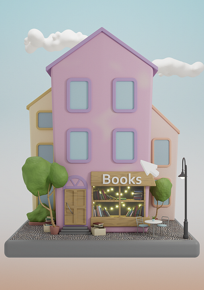 Book shop/ 3D animation 3d animation motion graphics