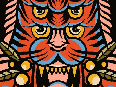 the six eyes of the tiger 2d 2dillustration illustration tiger