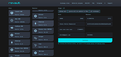 Revault Exchanger concept ui