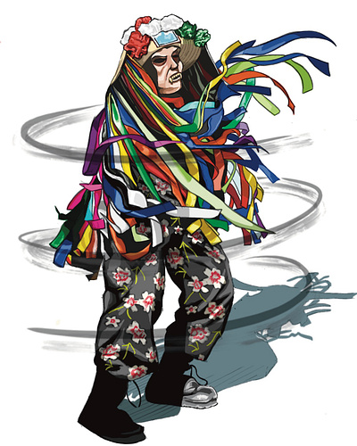 Tecuani Dancer, Huehuetlan El Chico dancer design illustrations indigenous mexico procreate puebla