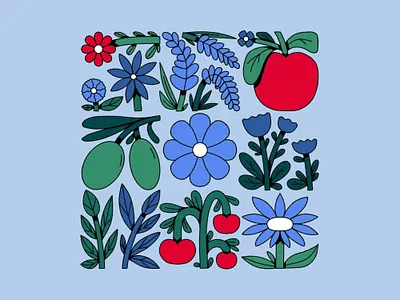 💙 colorful colourful digital illustration editorial illustration flower flower drawing flower illustration graphic design illustration plant visual design