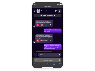 AI Voice Chat ai audio chat leaderboard message reply search send voice