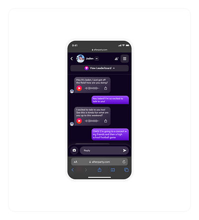 AI Voice Chat ai audio chat leaderboard message reply search send voice