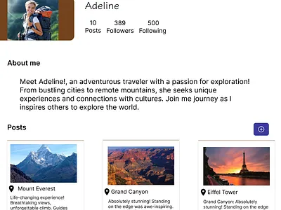 User Profile 006 100dayschallenge branding challenge006 dailyui design figma logo profile traveller ui userprofile webpage website