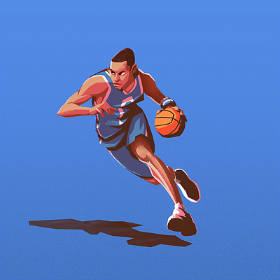 Dribbbler N. 1 🏀 basketball character design digital drawing dynamic pose illustration nba sports