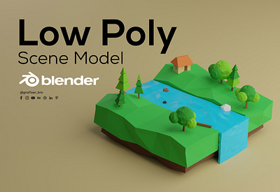 Low Poly Scene Model 3d 3dmodeling blender blender 3d blenderrender cyclesrender design grafixer bro graphic design low poly low poly scene trending