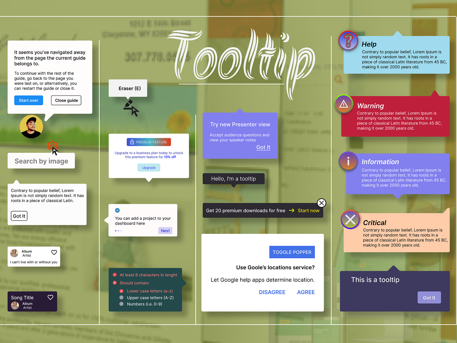 Various Types of Tooltip by Mahfuzur Rahman on Dribbble