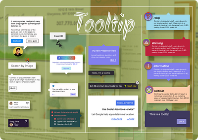 Various Types of Tooltip app design minimal design tooltip tooltip design ui ui component user interface ux webdesign website