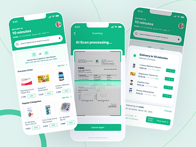 AI-based medicine App Home screen ai animation app appdesign branding design graphic design homescreen illustration logo mobileaaps onboarding ui uidsign ux uxdesign