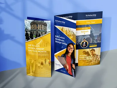 Education A4Size Tri Fold Brochures Design branding brochure clean creative work design education flyer graphic design school student teacher tri fold