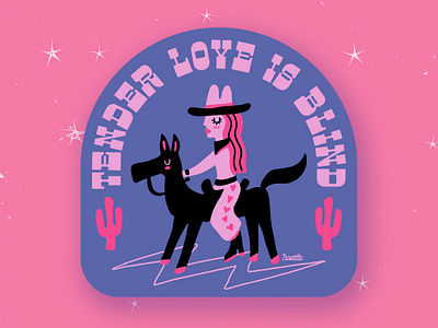 Tender Love Is Blind arizona cowboy cowgirl desert graphic design hand drawn illustration procreate southwest sticker design western
