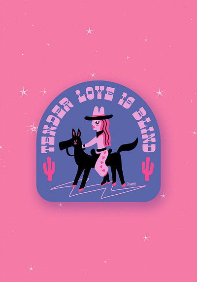 Tender Love Is Blind arizona cowboy cowgirl desert graphic design hand drawn illustration procreate southwest sticker design western