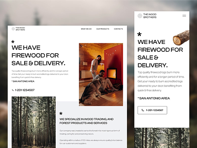 The Wood Brothers - Framer Local Business & Delivery Template delivery design firewood framer local business template ui visual design webdesign