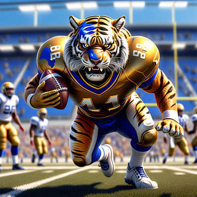 [3D animation art] Tiger American football 3d animation design graphic design illustration ui