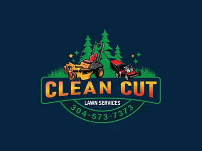 Clean Cut Lawn services logo design creative logo fast logo design free logo logo logo design logo idea logo mockup logo within 6 hours unique logo