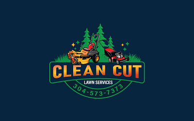 Clean Cut Lawn services logo design creative logo fast logo design free logo logo logo design logo idea logo mockup logo within 6 hours unique logo