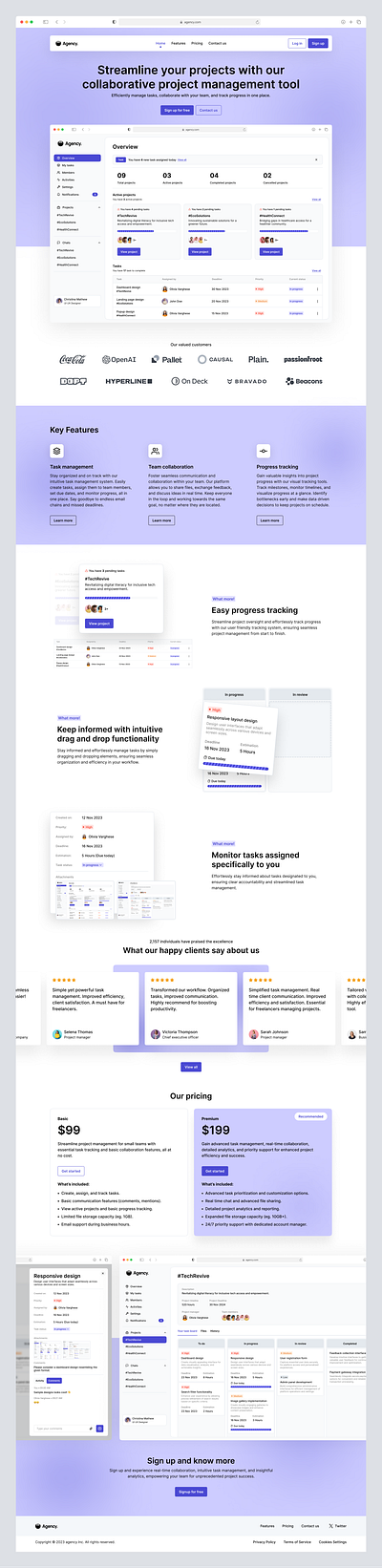 Project Management Website assign task branding clean creative design list logo management manager minimal project saas schedule task tasks to do tool ui ux web design