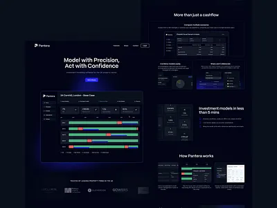 Pantera Landing Page b2b brand design dark darkmode landing page logo design motion design real estate