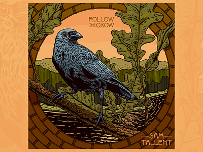 Follow the Crow album cover bird crow illustration music nature song tree
