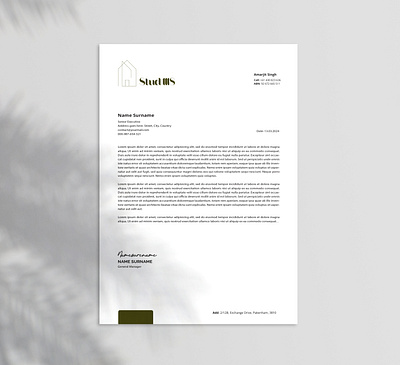 Minimalist Letterhead Design branding branding design corporate design creative design design designpark14 graphic design letterhead design logo stationery stationery design