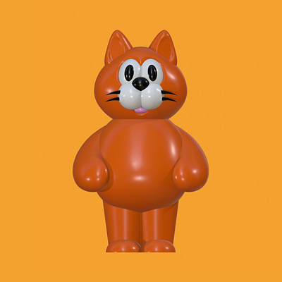 Orange Cat 3d illustration