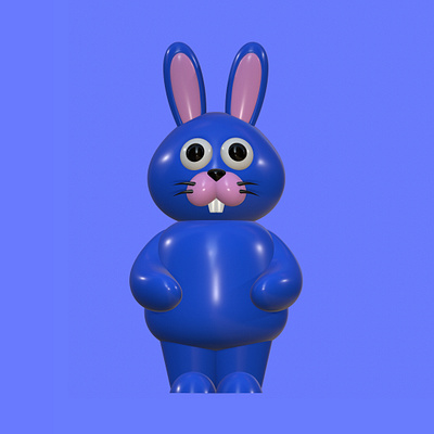 Blue Rabbit 3d illustration